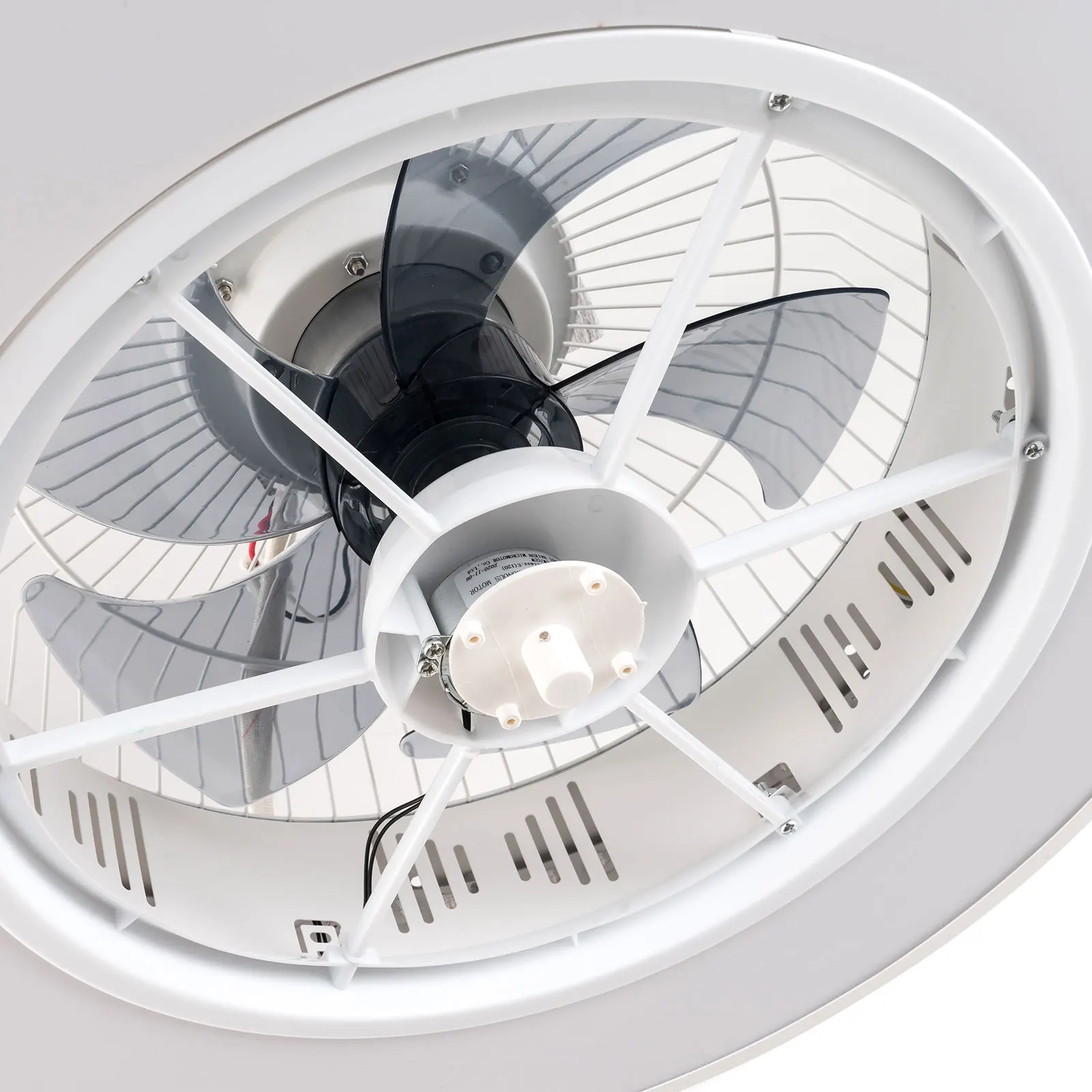 Ceiling Fan with Light LED Remote Control 3 Color Lighting Modes Invisible Acrylic Blade Semi-flush Installation