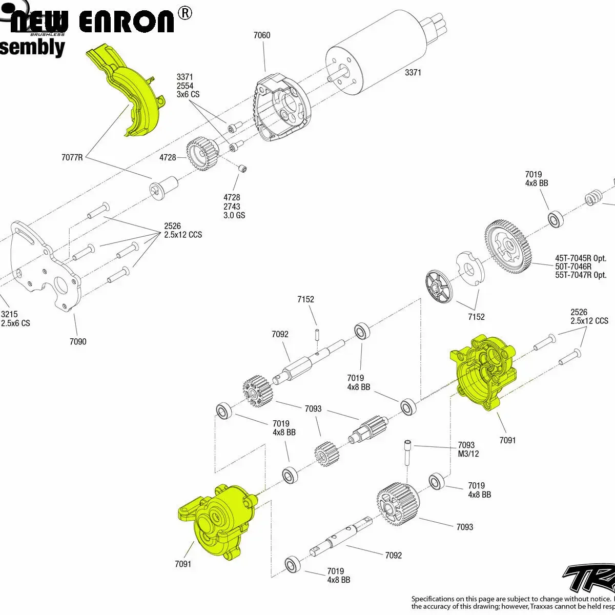 NEW ENRON CNC Alloy Gearbox halves 7791 7707R For Traxxas Mini 1/16 E-Revo VXL 71076 E-Revo 71054 Slash 4WD 70054 Summit 72054