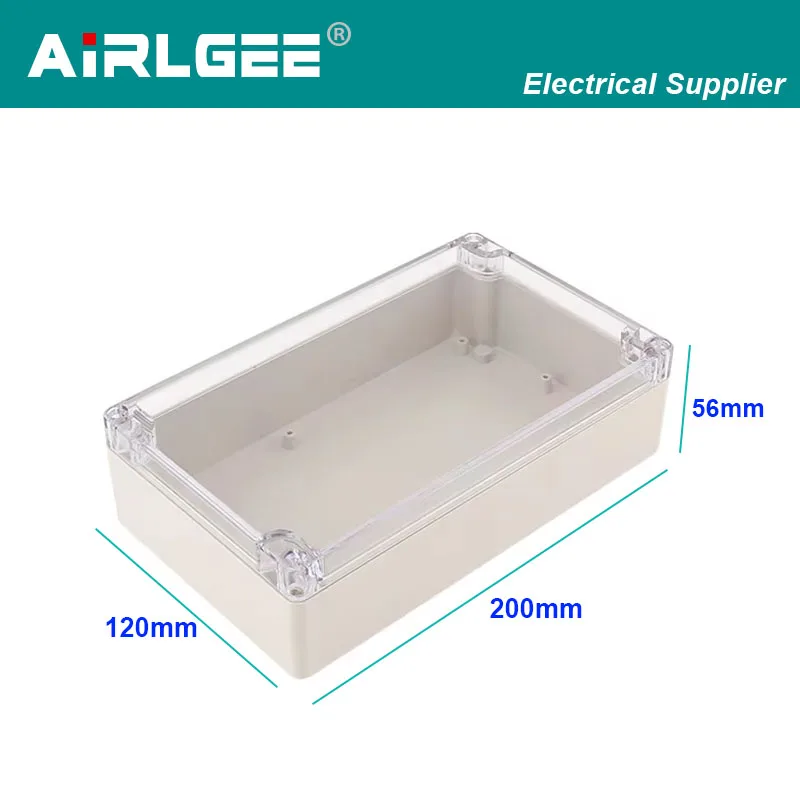 200 * 120 * 56MM transparent cover DIY outdoor box ABS plastic waterproof junction box PVC box cable distribution box