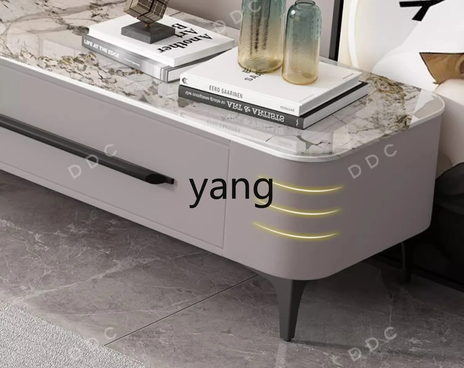 lmM minimalist rock slab coffee table TV cabinet simple modern small apartment living room