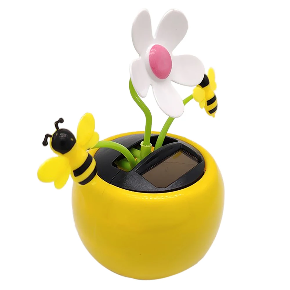 Creativity Cute Insect Car Dashboard Decor Honey Bee Swing Toys Dancing Sun Flower Sunflower Ornament Solar Toy Solar Powered