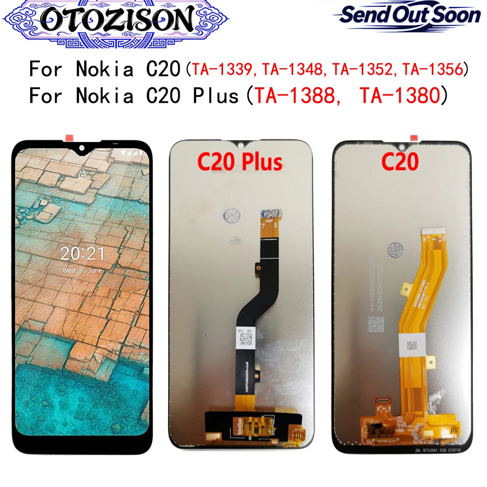 For Nokia C20 TA-1339 Display For Nokia C20 Plus TA-1388 TA-1380 LCD Display Screen Touch Panel Digitizer With Frame Assembly