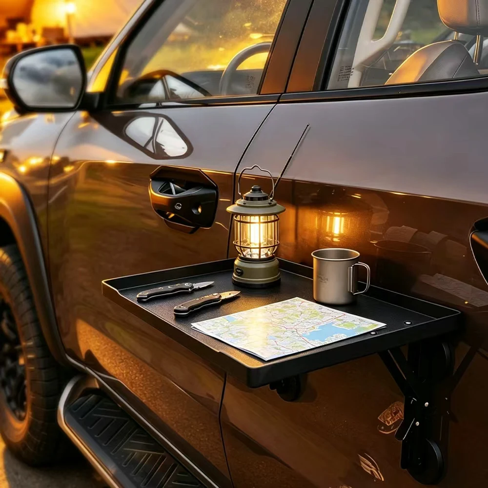 Portable Magnetic Car Door Folding Table Heavy‑Load Magnet Adsorption Shelf for Off‑Road Vehicle Outdoor Camping Picnic Work
