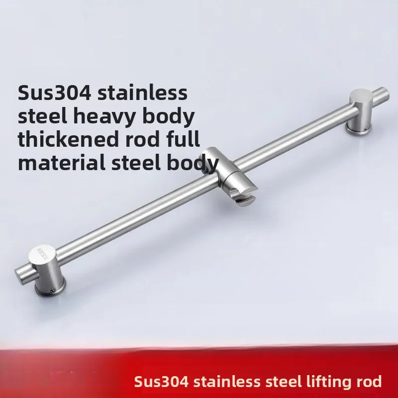 no-drill-304-stainless-steel-shower-slide-bar-black-adjustable-handheld-shower-head-holder-bathroom-accessories