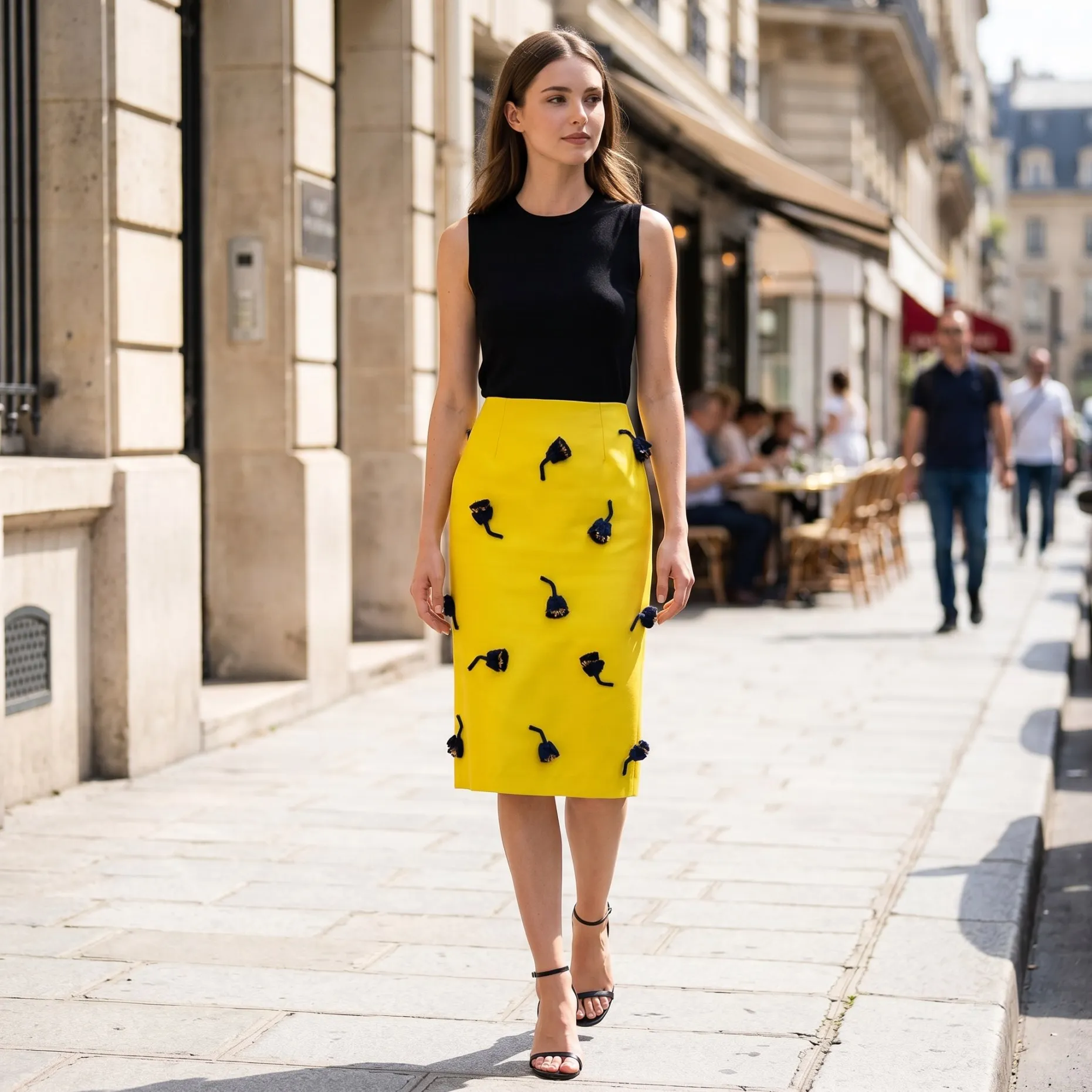 Ladies Elegant Skirt High Waist Midi Length Skirt for Everyday Style  Ladies Classic Midi Skirt Solid Color Casual BA0967