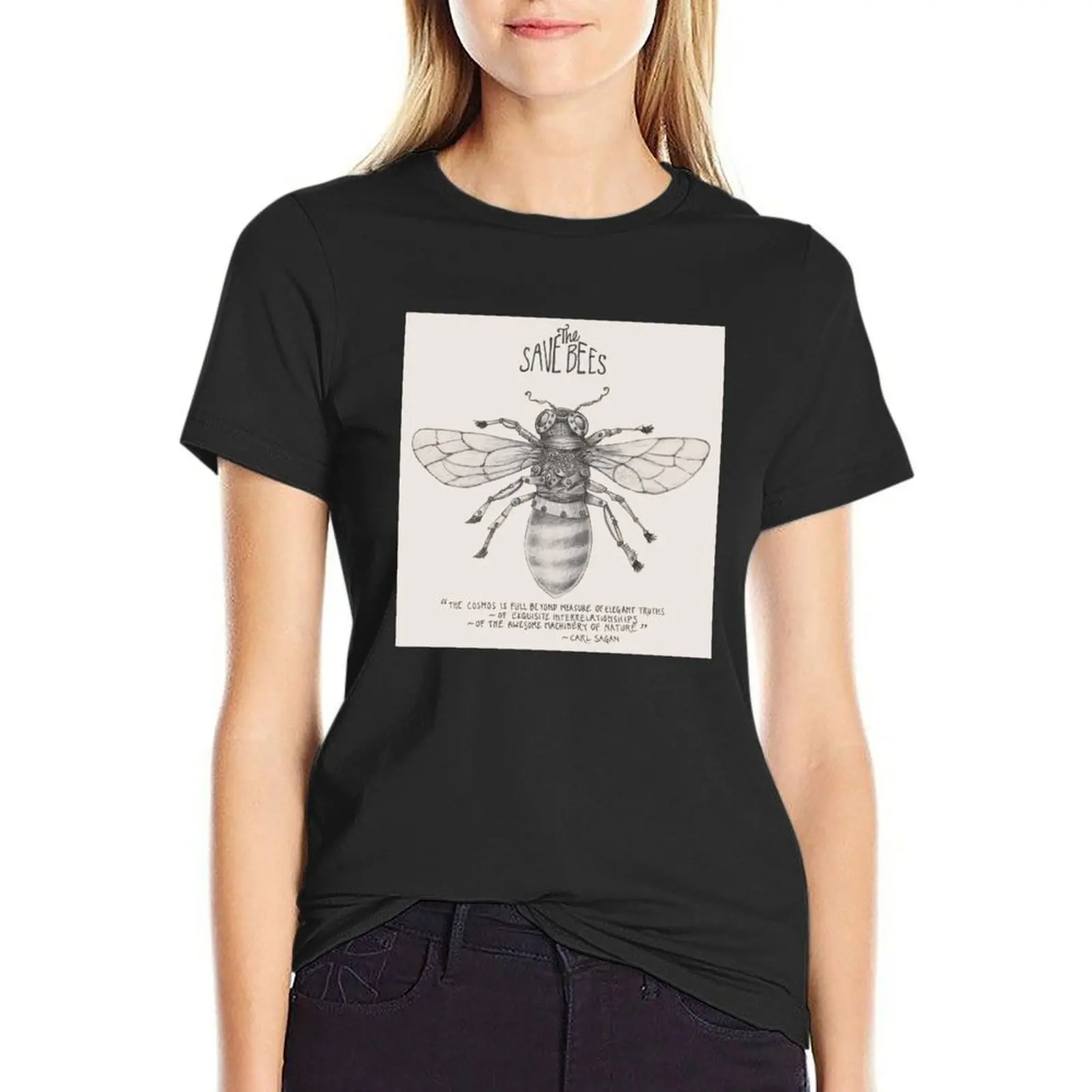 Steampunk - Save the Bees T-Shirt cute clothes funny Short sleeve tee tight shirts for Women