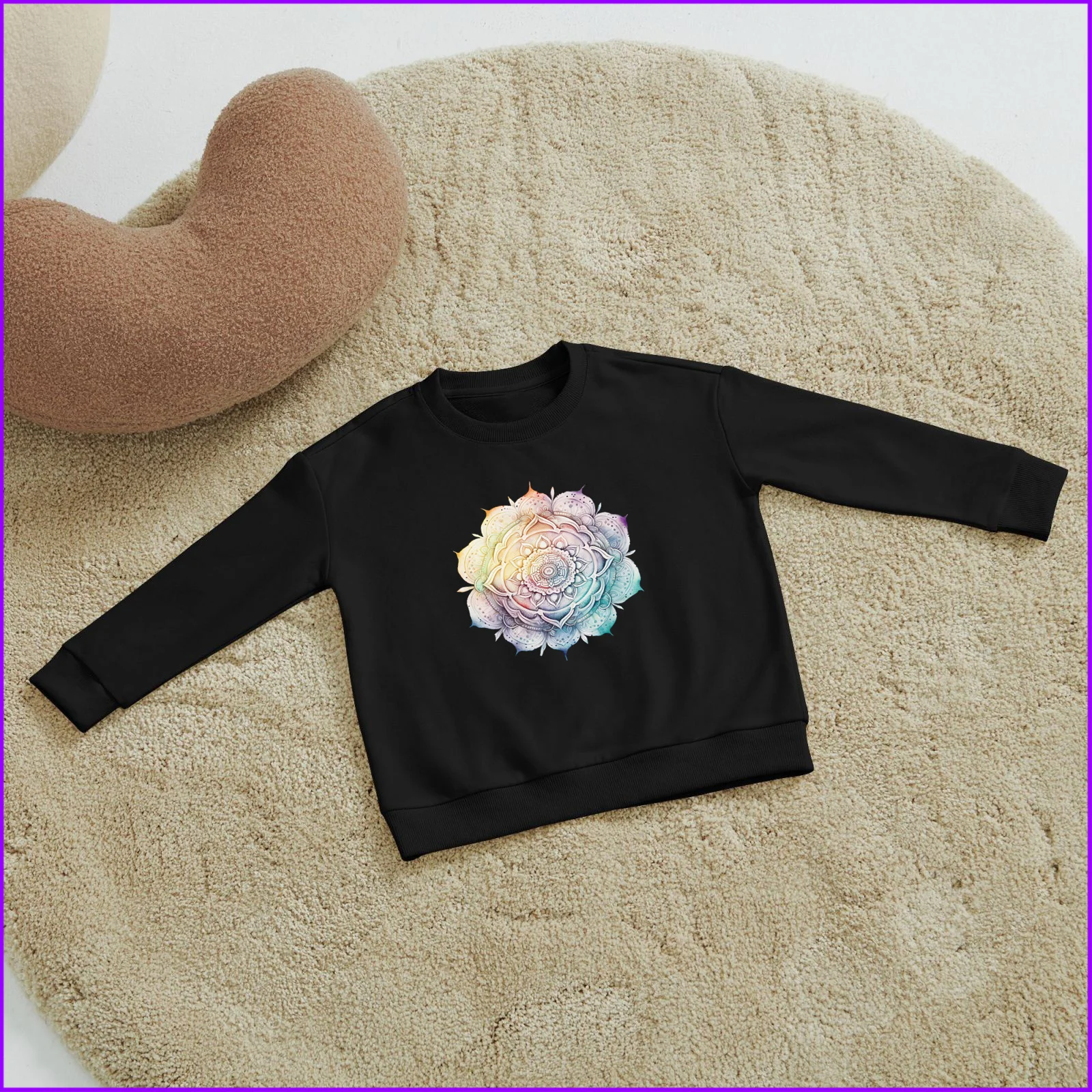 Mandala A Drawing Of A Colorful Flower With A Circular Sja1580 Kids Boys Girls Hoodies Sweatshirts Rainbow Friends High Nightmar