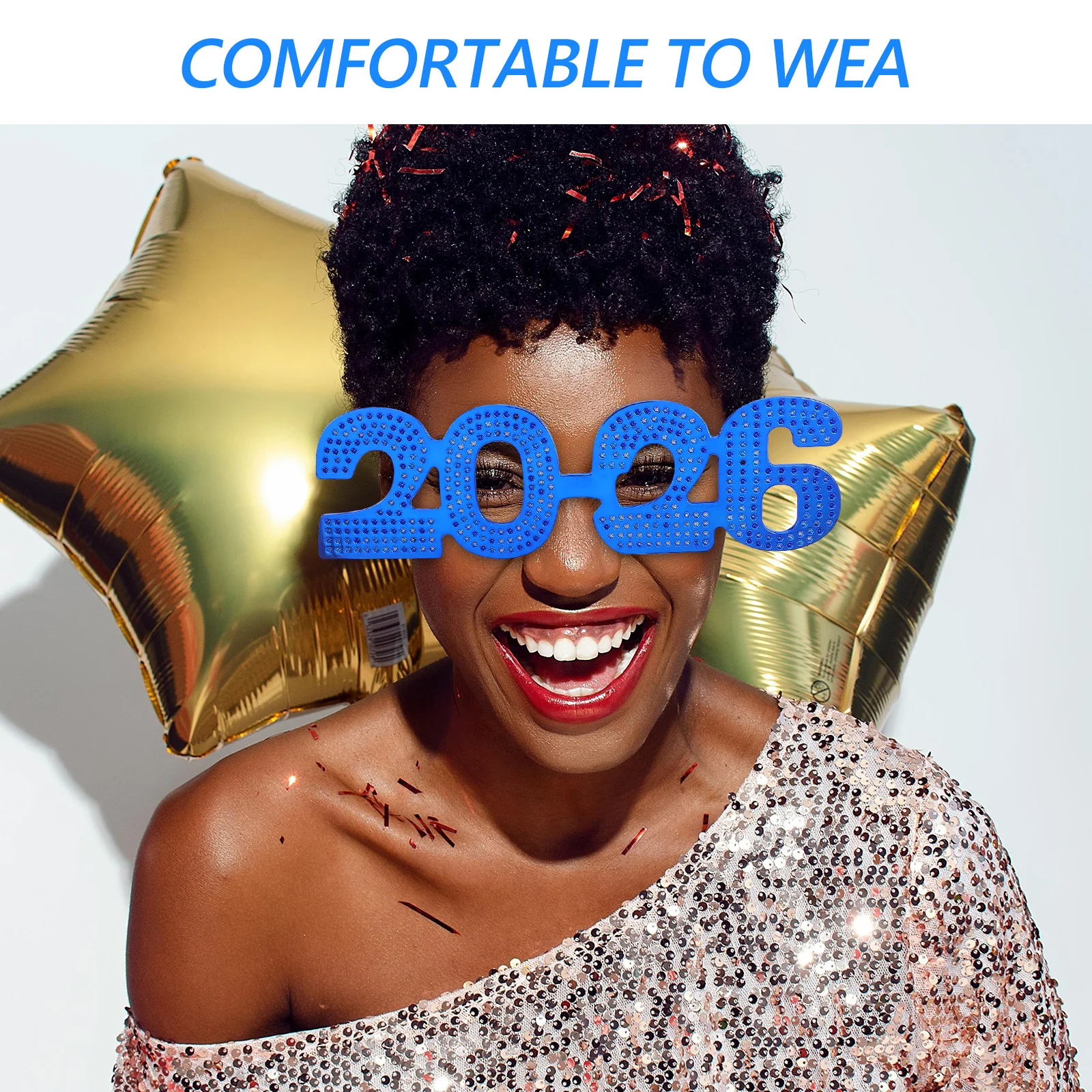 

4Pcs 2026 Glitter Eyeglasses New Year Celebration Party Fun Photo Props Graduation Supplies Eyewear 2026 New Years Glasses