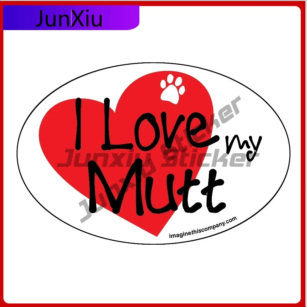 

I Heart My Mutt Unique Car Laptop Window Bumper Waterproof Vinyl Decal Decoration Cool Retro Vintage Unique Funny Trendy