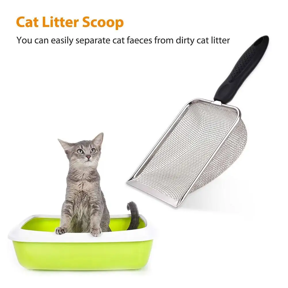 Litter Filter Shovel Stainless Steel Hanging Scooper Toilet Cleaning Tool Pet Supplies For Ragdoll Persian C K2a8