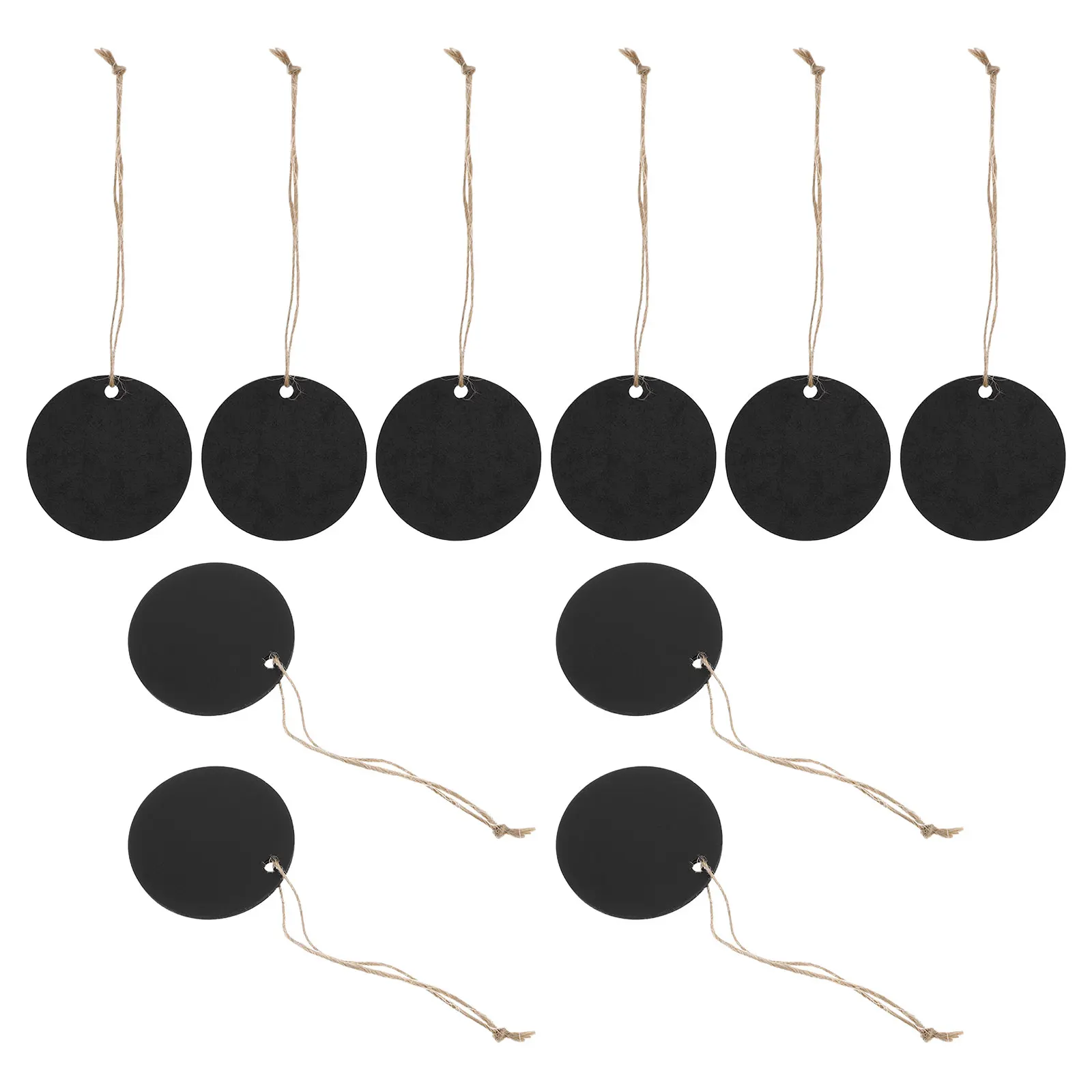 

10Pcs Round Mini Chalkboard Hemp Rope Double Sided Writing Reusability Pendant Gift Tags Labeling Reminders Memos Home Decor