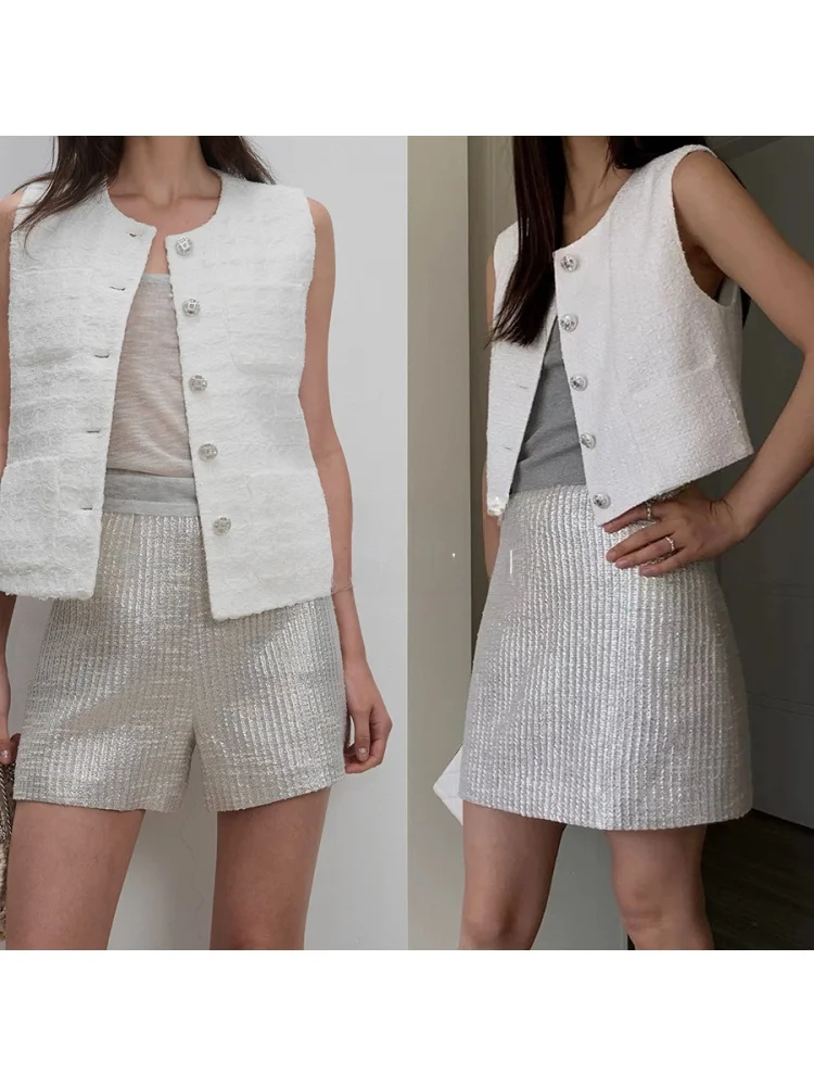 

Юбка-трапеция Dee Sicile Commuter с серебристой текстурой и гладкой поверхностью, женская, повседневная, в стиле OL, из серии шорт-юбок.