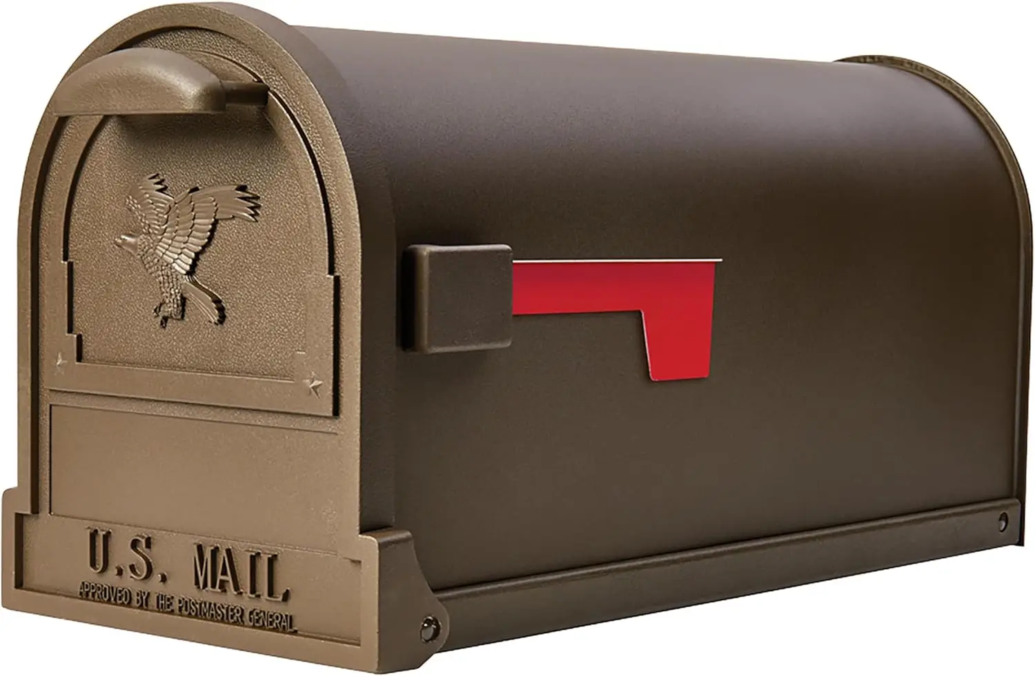 

Heavy Duty Steel Post Mounted Mailbox for Outside, Large Capacity Curbside Mailbox with Textured Bronze Finish