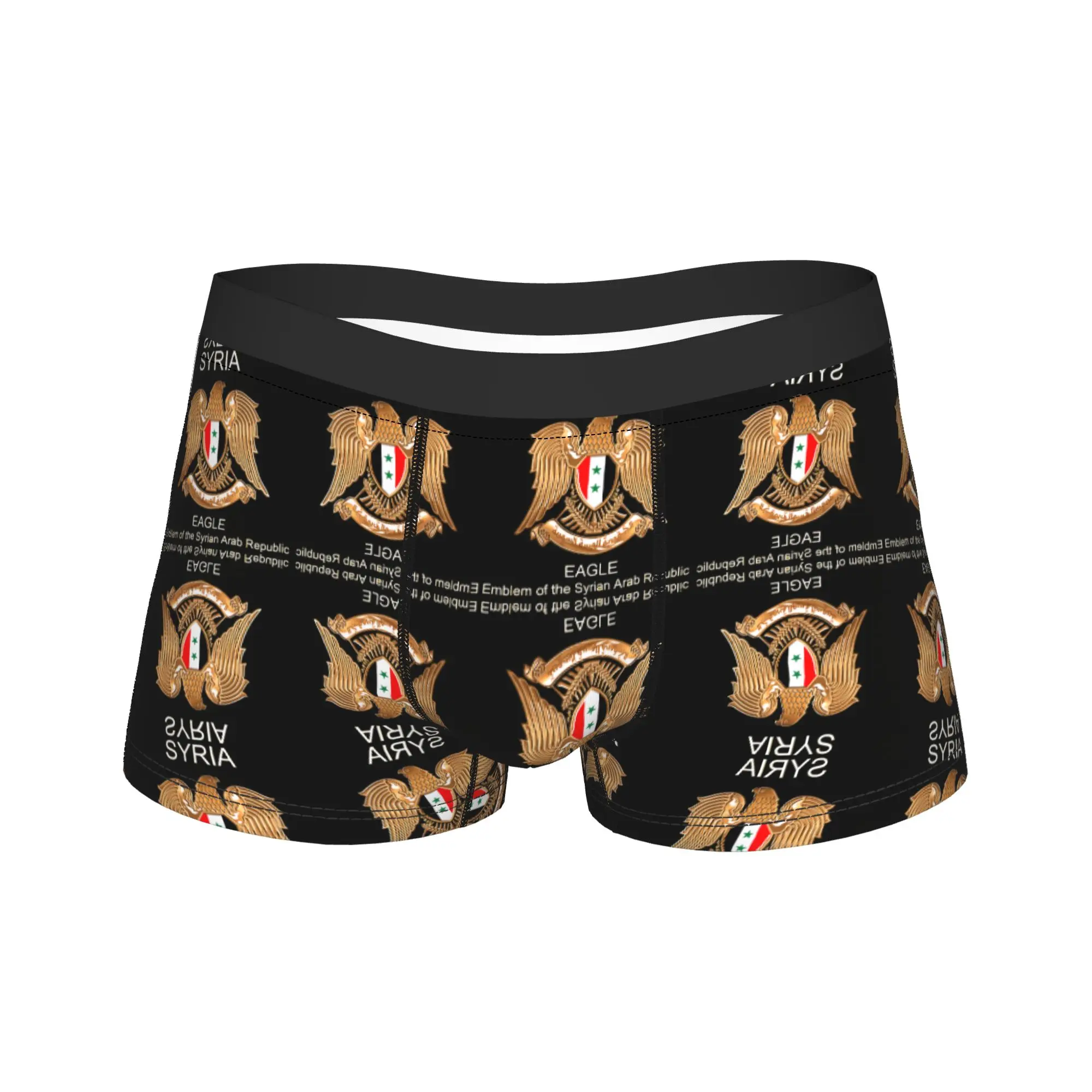 

Syrian Syria Eagle Logo Underwear Males Underpants Design Breathable Boxer Shorts Hot Sale Shorts Briefs Plus Size