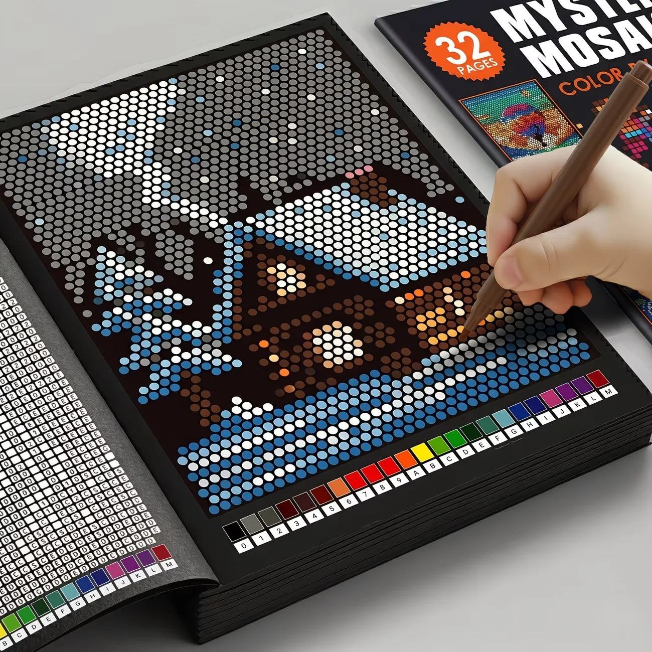 Mystery Mosaics Color by Number Coloring Book 32 Pages Pixel Art Activity Book for Adult Stress Relief Creative Drawing Workbook image 6
