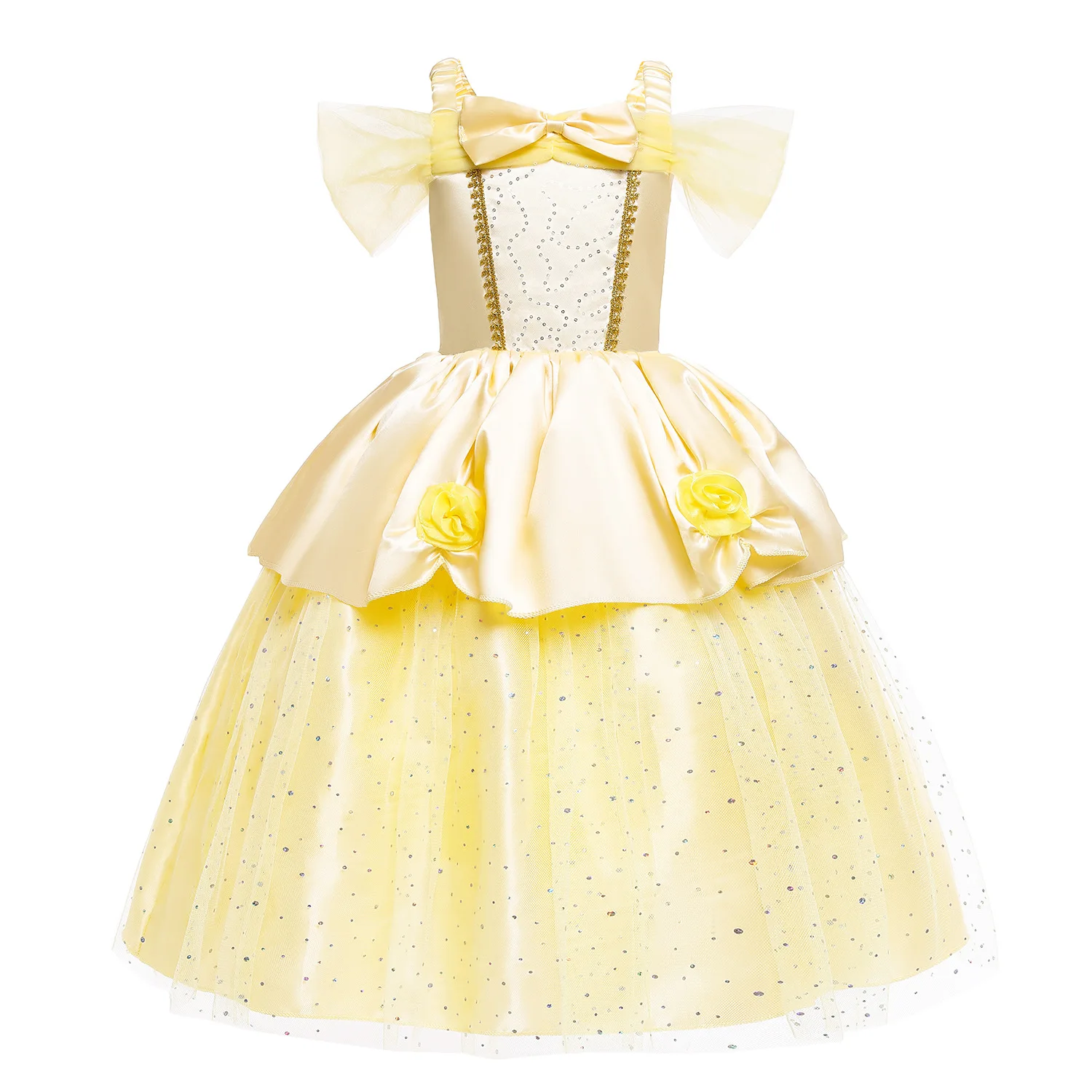 Girls Belle Dress Kids Ball Gown Beauty and Beast Children Christmas Birthday Carnival Party Cosplay Disguise Princess Costume