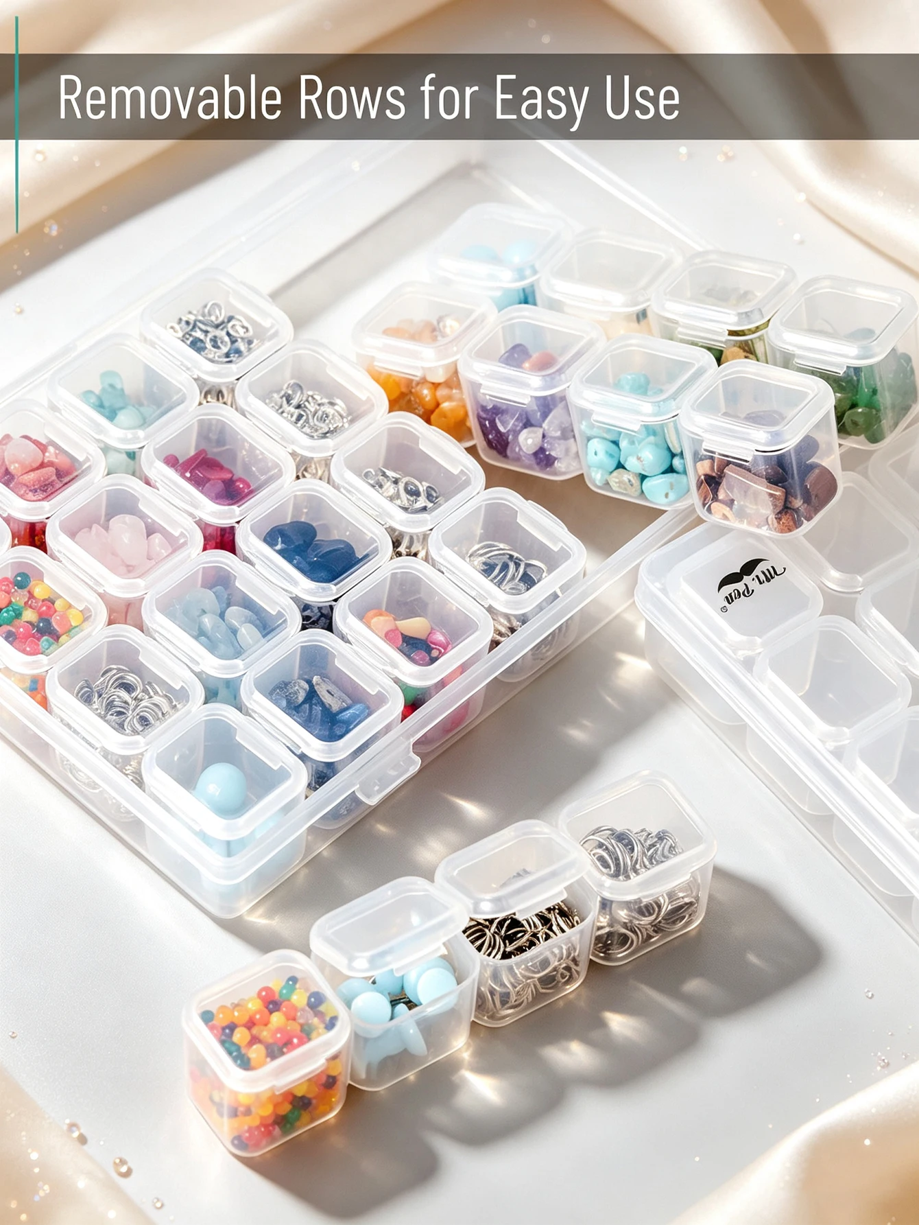 1 Transparent Multi-Compartment Jewelry Storage Box, Dust-Proof and Moisture-Proof Portable Storage Box, Multi-Purpose Storage Rack for Earrings, Necklaces, and Nail Art Supplies, Drawer Desktop Organizer, Jewelry Storage Box