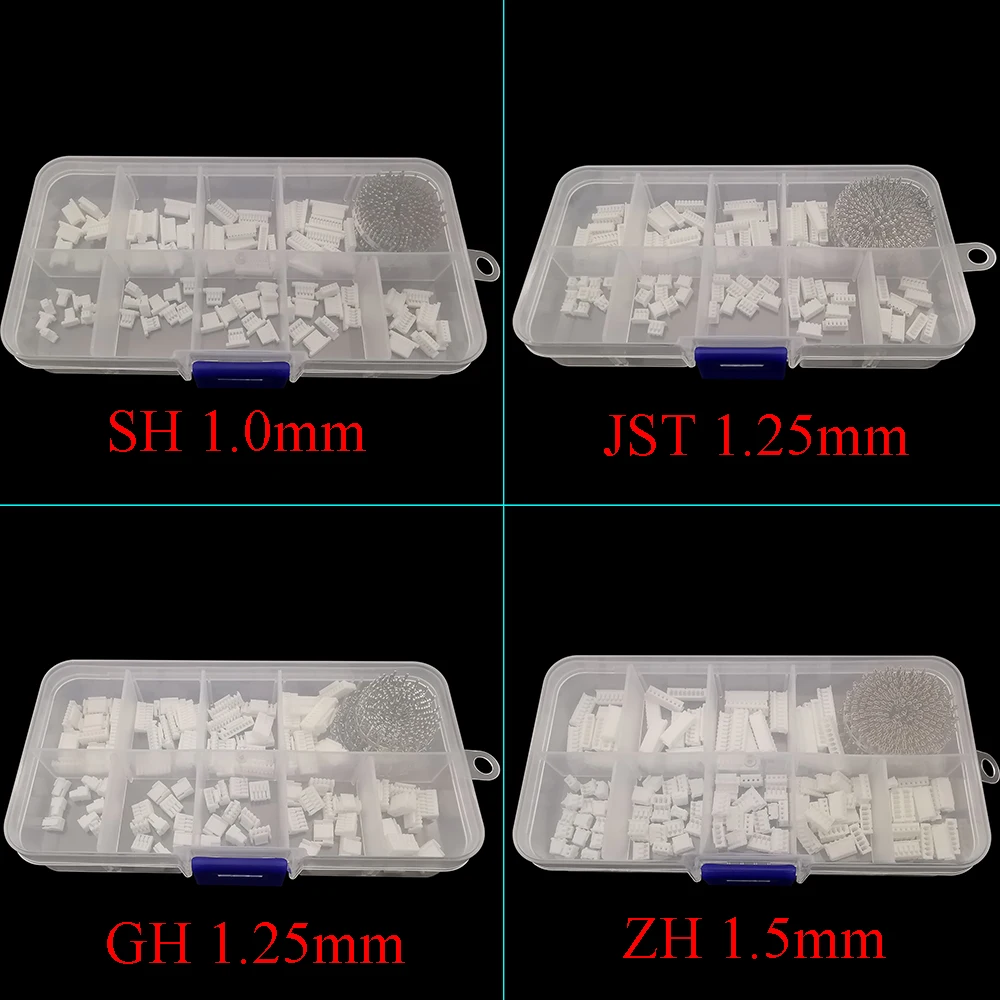 540 Teile/schachtel SH 1,0mm/JST 1,25mm/GH 1,25mm/ZH 1,25mm Stecker Kit Gehäuse Crimp Terminal 2/3/4/5/6/7/8/9/10Pin Pin Header Buchse – Detail 2