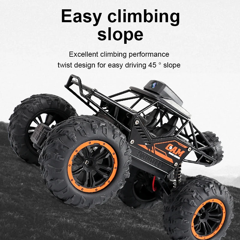 Voiture Rc avec caméra HD FPV WIFI, Machine sur télécommande, cascade 1:18 2.4G SUV, radiocommandée, jouets d'escalade pour enfants sur un signe