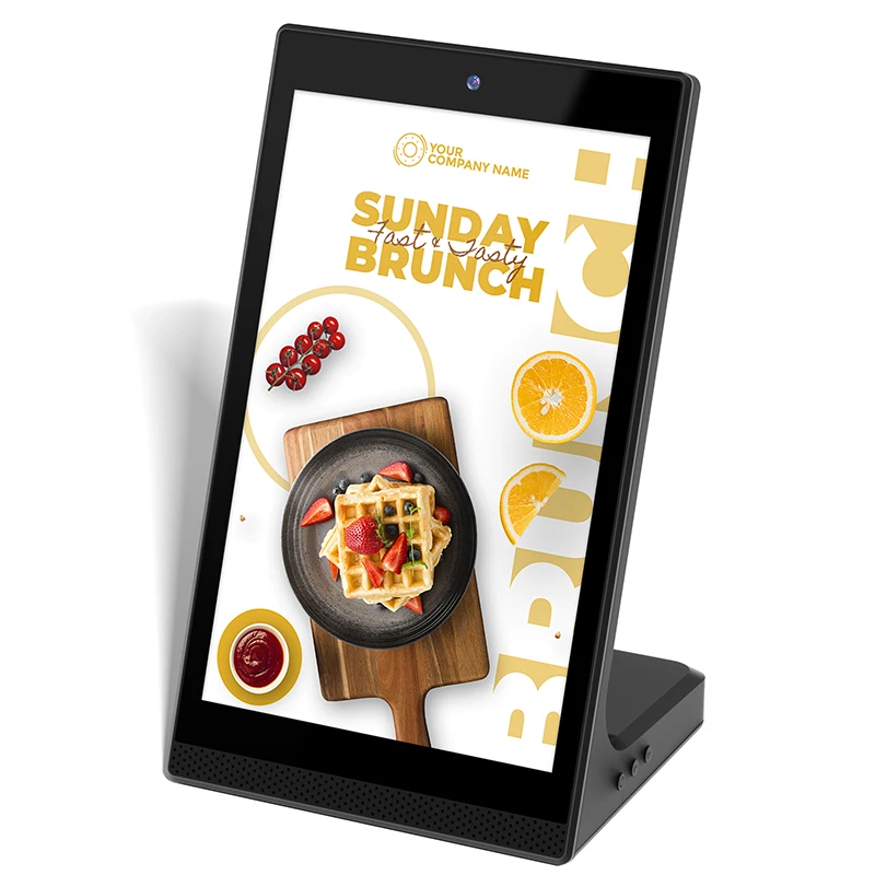 Restaurant Self-service Order Tablet 10" Portrait Touch Screen Android All In One Digital Tablet Table Stand
