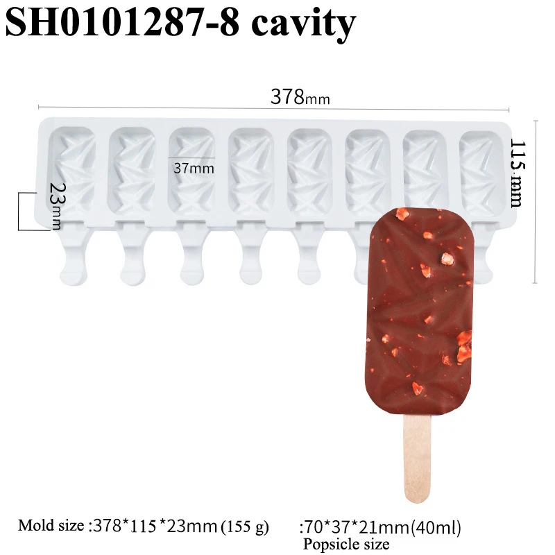 SHENHONG Silicone Popsicle Mold 4 Cavity Ice Cream Maker Summer Child Dessert Cube Tray Freezer Juice Mould Kitchen Tool