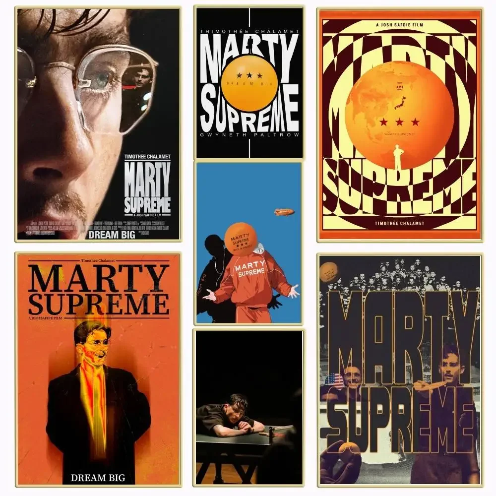1PC 2025 New Movie Marty Supreme poster Self-adhesive Art Waterproof Paper Sticker Coffee House Bar Room Wall Decor
