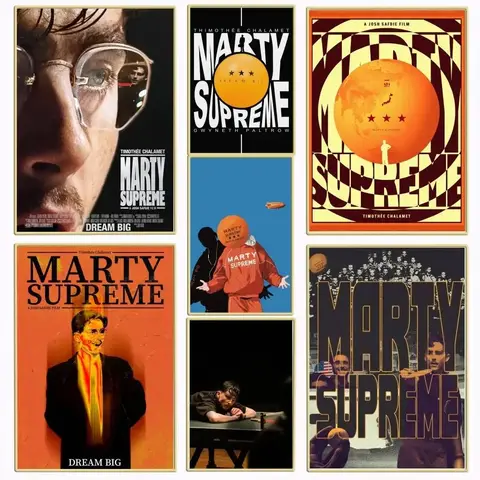 1PC 2025 New Movie Marty Supreme poster Self-adhesive Art Waterproof Paper Sticker Coffee House Bar Room Wall Decor