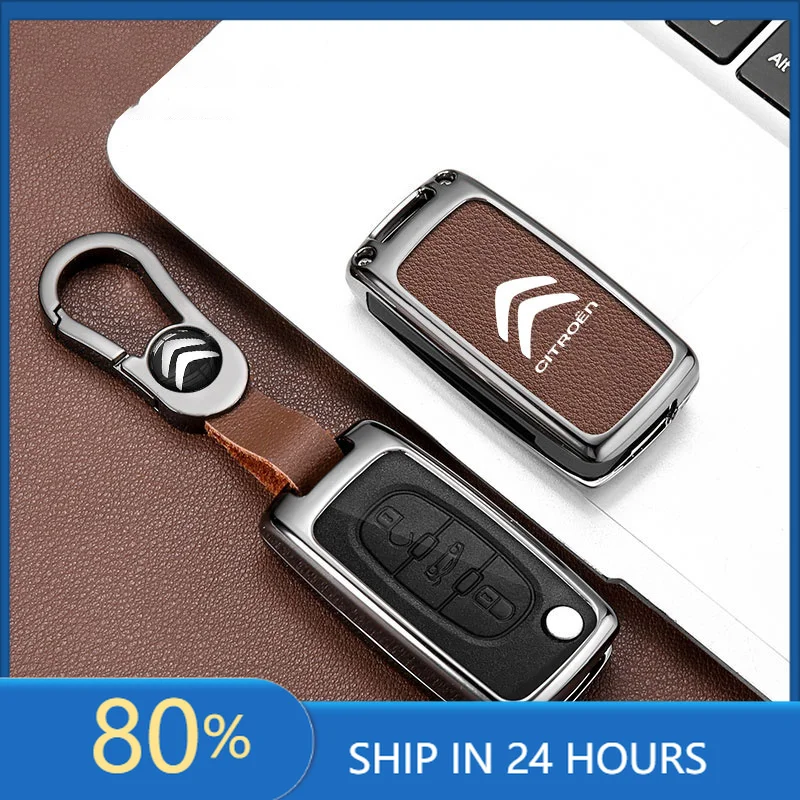 

Car Stickers Zinc Alloy Leather Car Flip Remote Key Case Cover Protector Shell Durable For Citroen C2 C3 C4 C5 C6 Xsara Berlingo