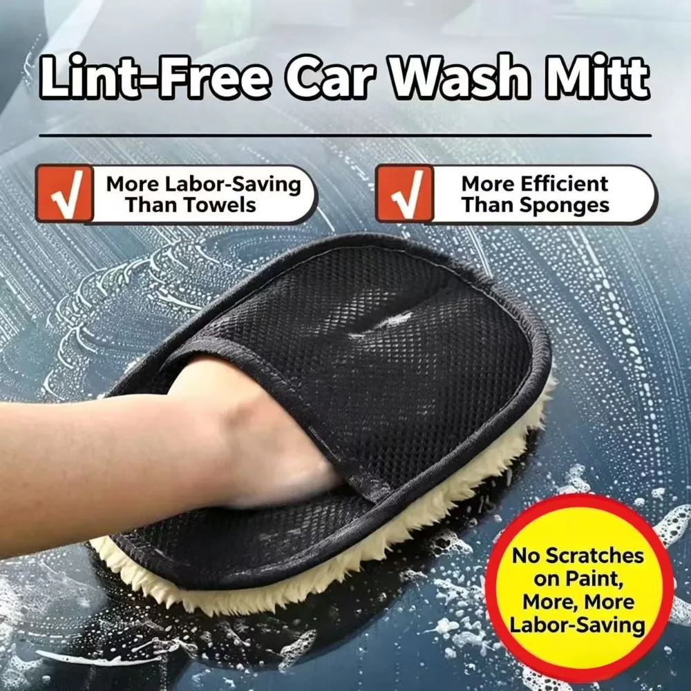 Car Styling Wool Soft Car Washing Gloves Cleaning Brush Motorcycle Washer Care Products Plush Car Wash Gloves
