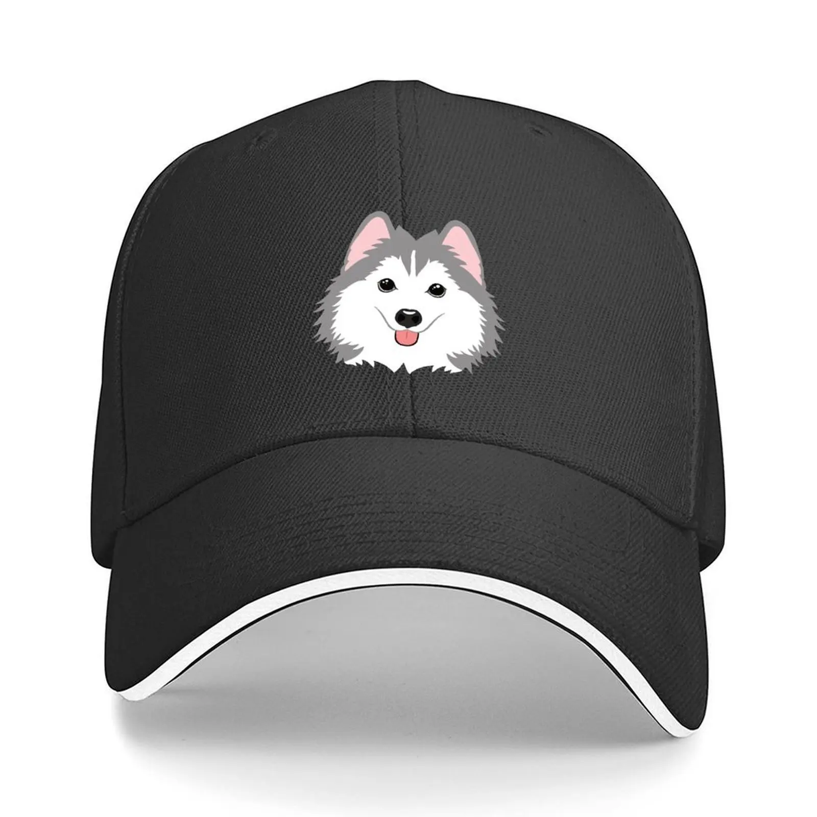 

Love Gray Pomsky Pomeranian Husky Baseball Cap Trucker Cap fishing caps man Beach Outing For Women 2025 Men's