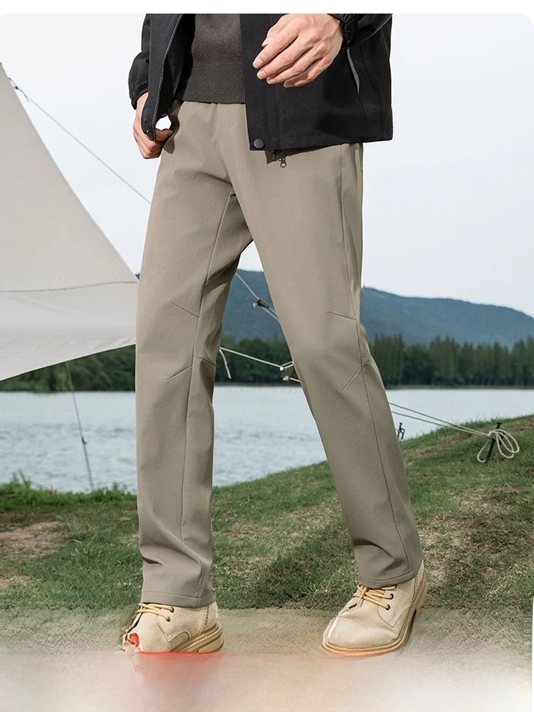 

Waterproof Softell Casual Pants 3D Tailoring Men's Autumn New Sle Outdoor Leisure Trousers Windproof Polyester Fiber