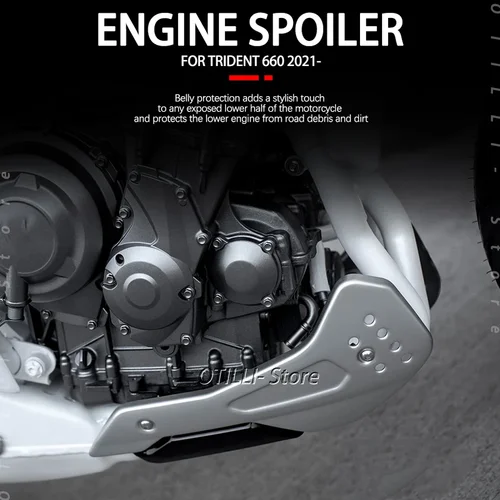 Imagen 2 del producto Nuevo para Trident 660 2021, piezas de motocicleta, Deflector de parabrisas y placas de protección lateral del vientre del motor, carenado inferior