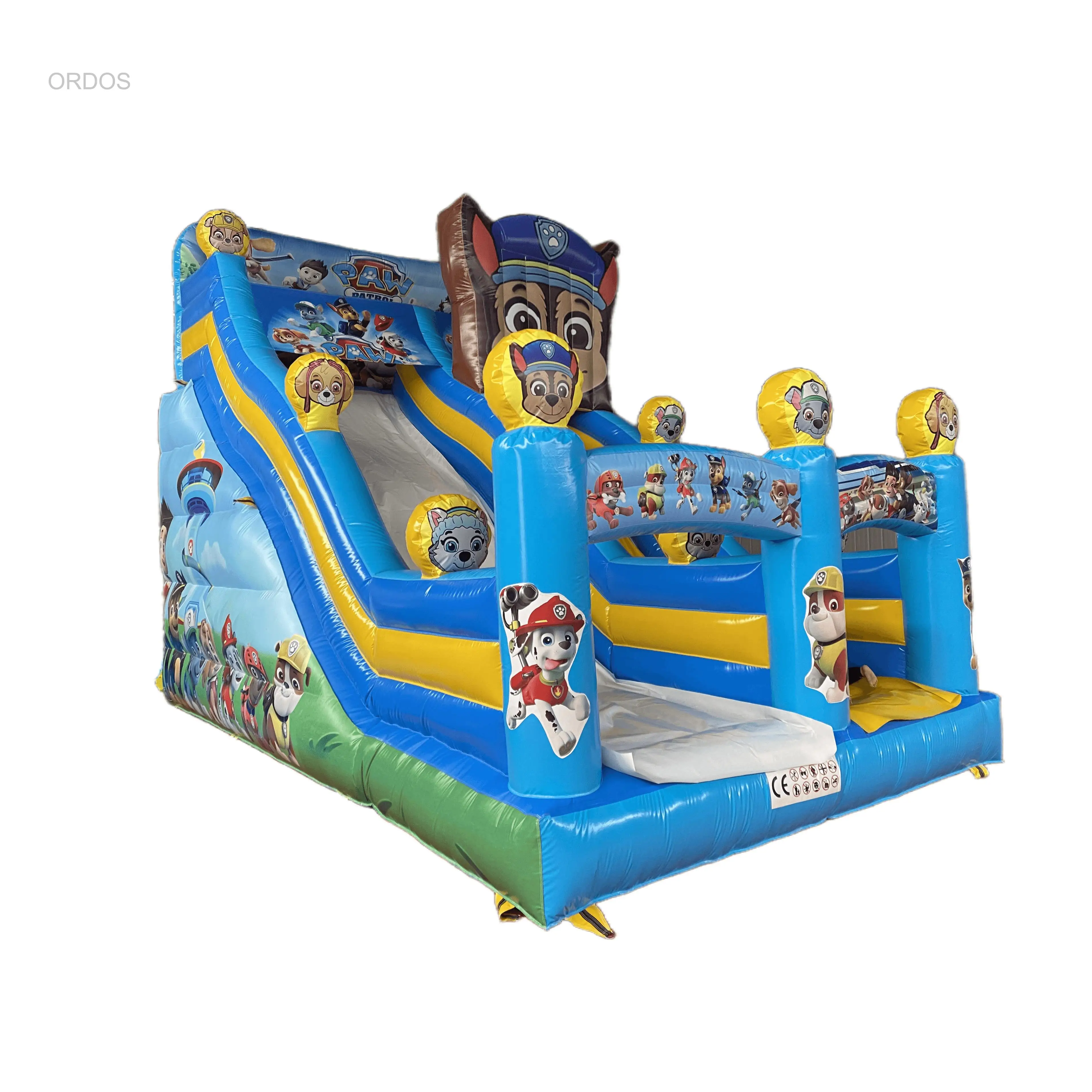 Commercial Kids Bouncy Castle Slide Combo with Cartoon Character Themed Inflatable Bounces Inflatable Dog Paw Slide