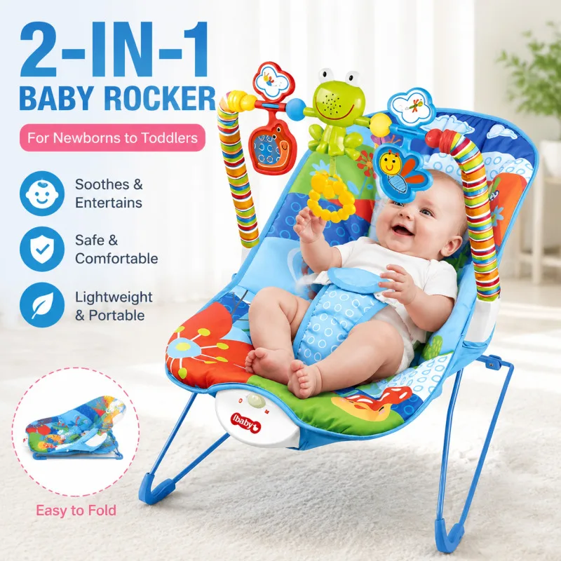 Baby rocking chair baby electric rocking chair toy rack 0-1 years old newborn baby soothing sleep music rec