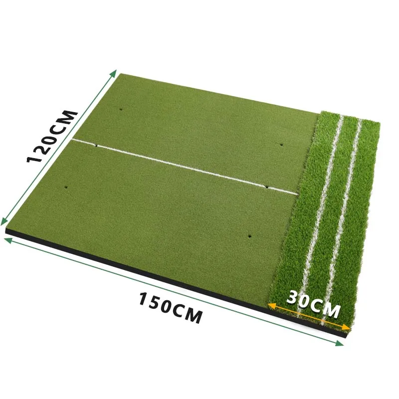 سجادة جولف فاخرة مزدوجة العشب: سجادة ضرب جولف مطورة مقاس 5 × 4 أقدام، محاذاة وزاوية مساعدة النهج، سجادة جولف داخلية وداخلية #6