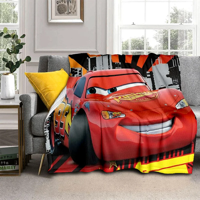 3D Lightning McQueen Cars Cartoon Racing Blankets,Keep Warm Throw Blanket Comfortable Blanket for Picnic Beds Sofa Home Bedroom