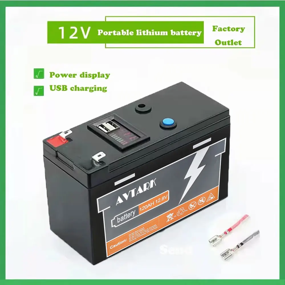 

LiFePO4 12V 120Ah Rechargeable Lithium Battery,Built-in BMS,Perfect for Ride on Toys,solar panels,Fish Finders,Power Wheels