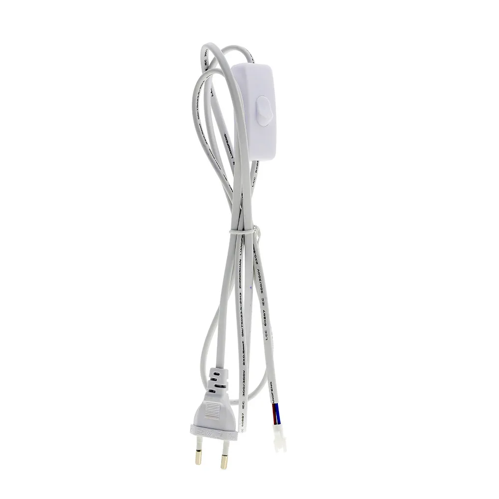 

EU Plug Power Cord AC 220V with Switch Connector 1.8M Extension Cord Connector Cable for LED Strip Lights