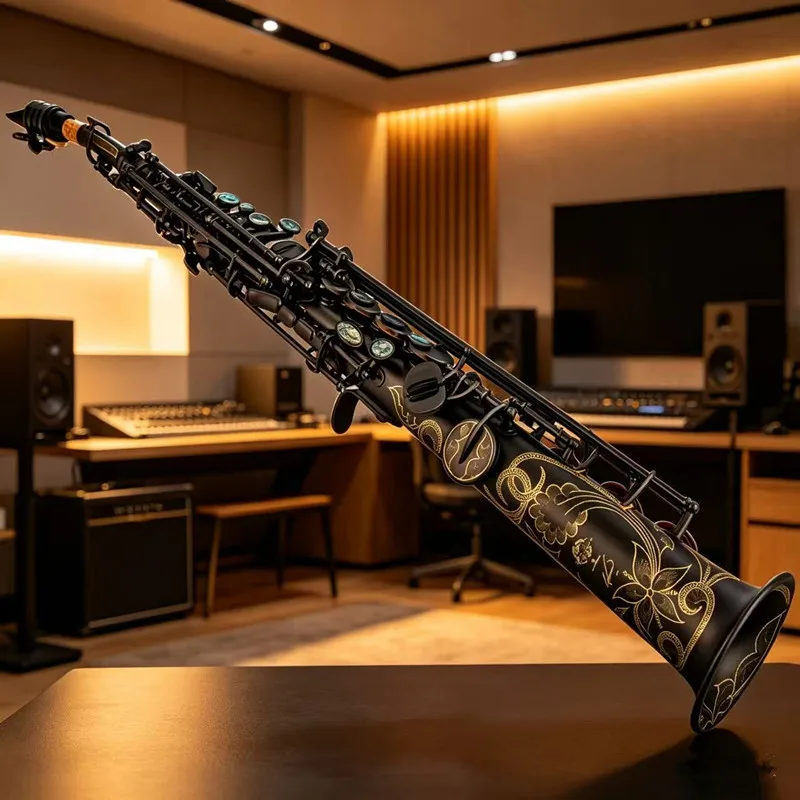 Made in France Sassofono soprano di alta qualità Mark VI Sax soprano piatto B Mark VI Bocchino Ance Collo Colore bronzo Made in