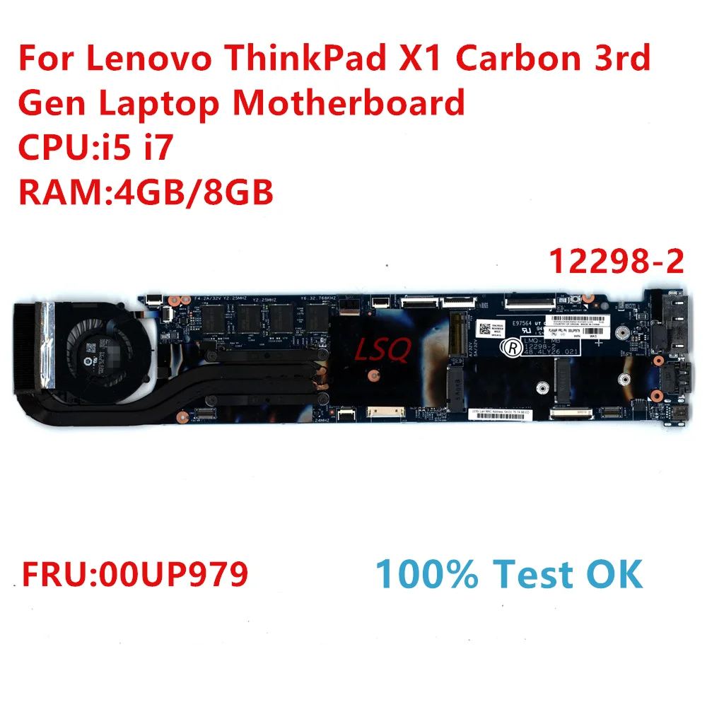 

12298-2 For Lenovo ThinkPad X1 Carbon 2nd Gen Laptop Motherboard With CPU:i5 i7 FRU:00UP979 100% Test OK