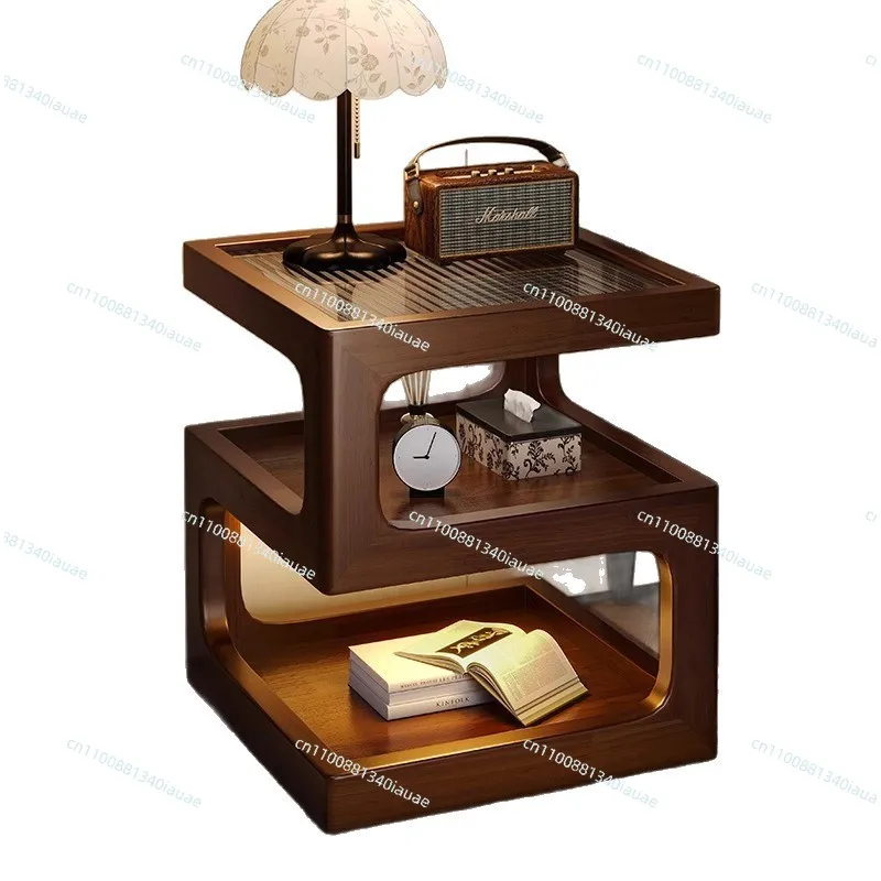 

Простой и креативный маленький столик, полка для спальни, приставной шкафчик для хранения у дивана, передвижной журнальный столик для гостиной, прикроватная тумбочка