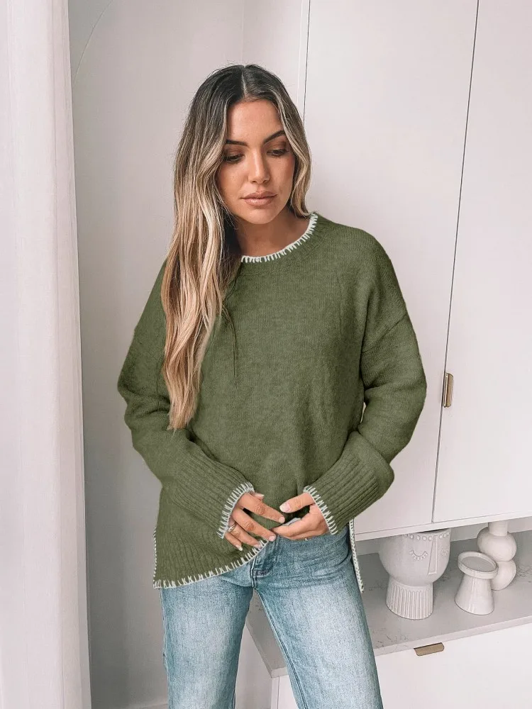 

New Autumn Casual Women's Sweater,Woman Clothing,Elegant Women's Sweaters,Women's Tricot,Pullovers Women,Vintage Clothing