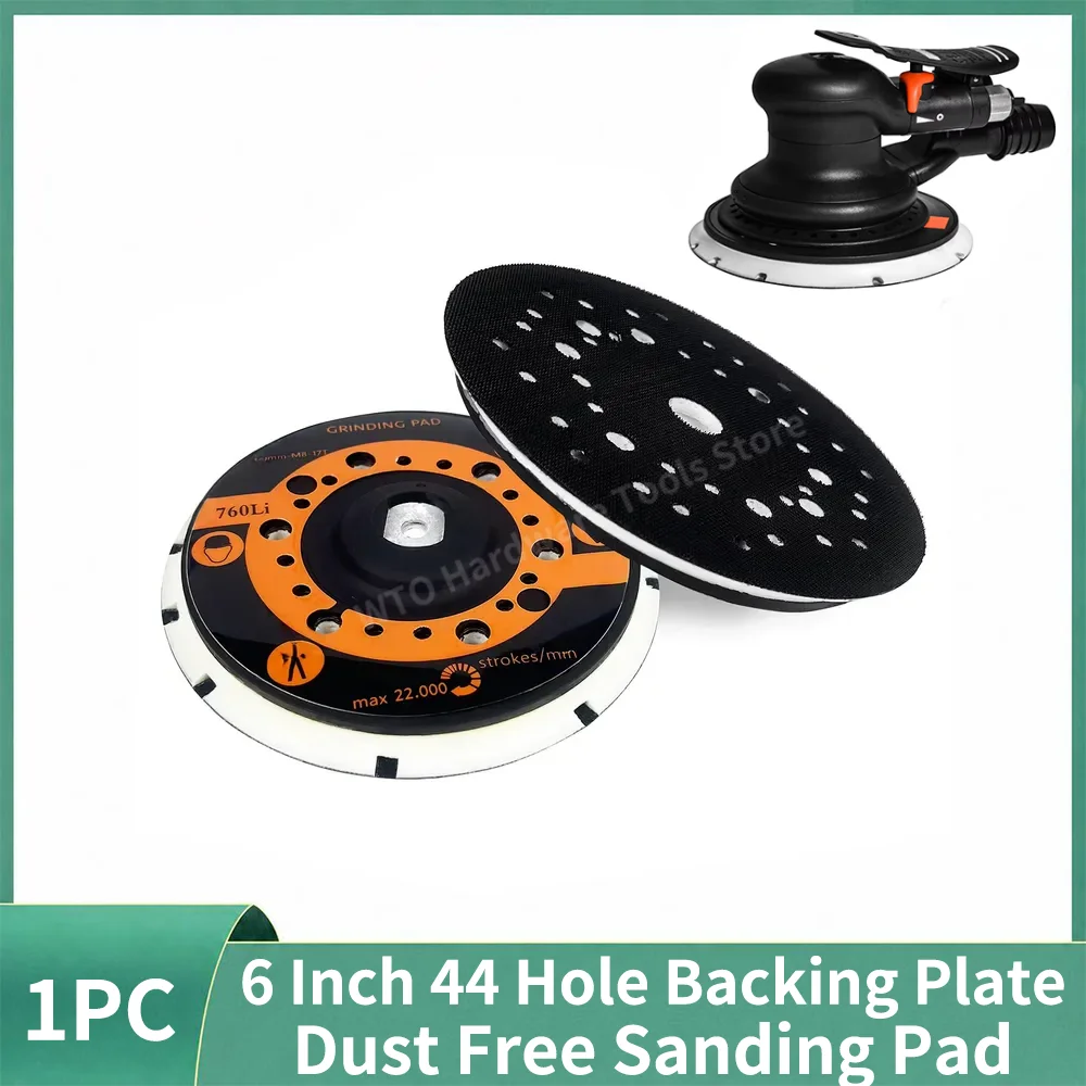 1PC 6 Inch 44-Hole Sanding Pad Hook&Loop Sanding Plate M8 Thread Dust Free Backing Pad for RUPES Dry Grinder Tray for Polishing