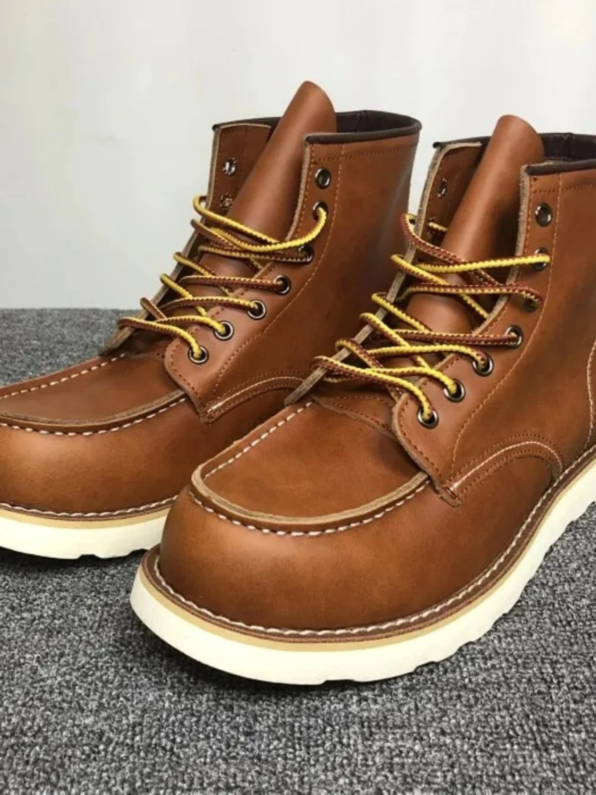 أحذية عمل جلدية أمريكية أصلية بطراز قديم، أحذية مارتن رجالية من جلد الحصان الحقيقي عالي الجودة للخريف والشتاء