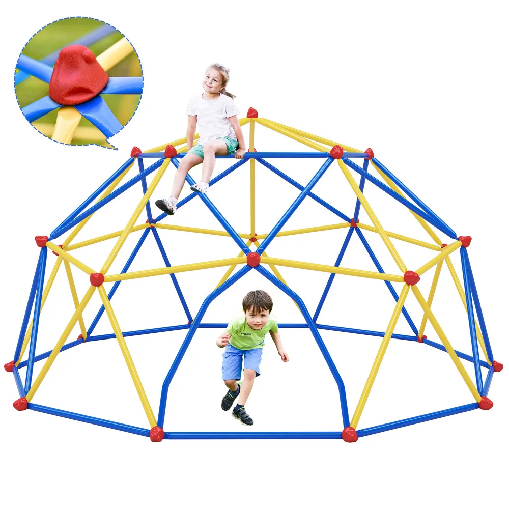 Kids Climbing Dome Jungle Gym - 10 ft Geometric Playground Dome  Center with Rust & UV Resistant Steel, Supporting 1000 LBS