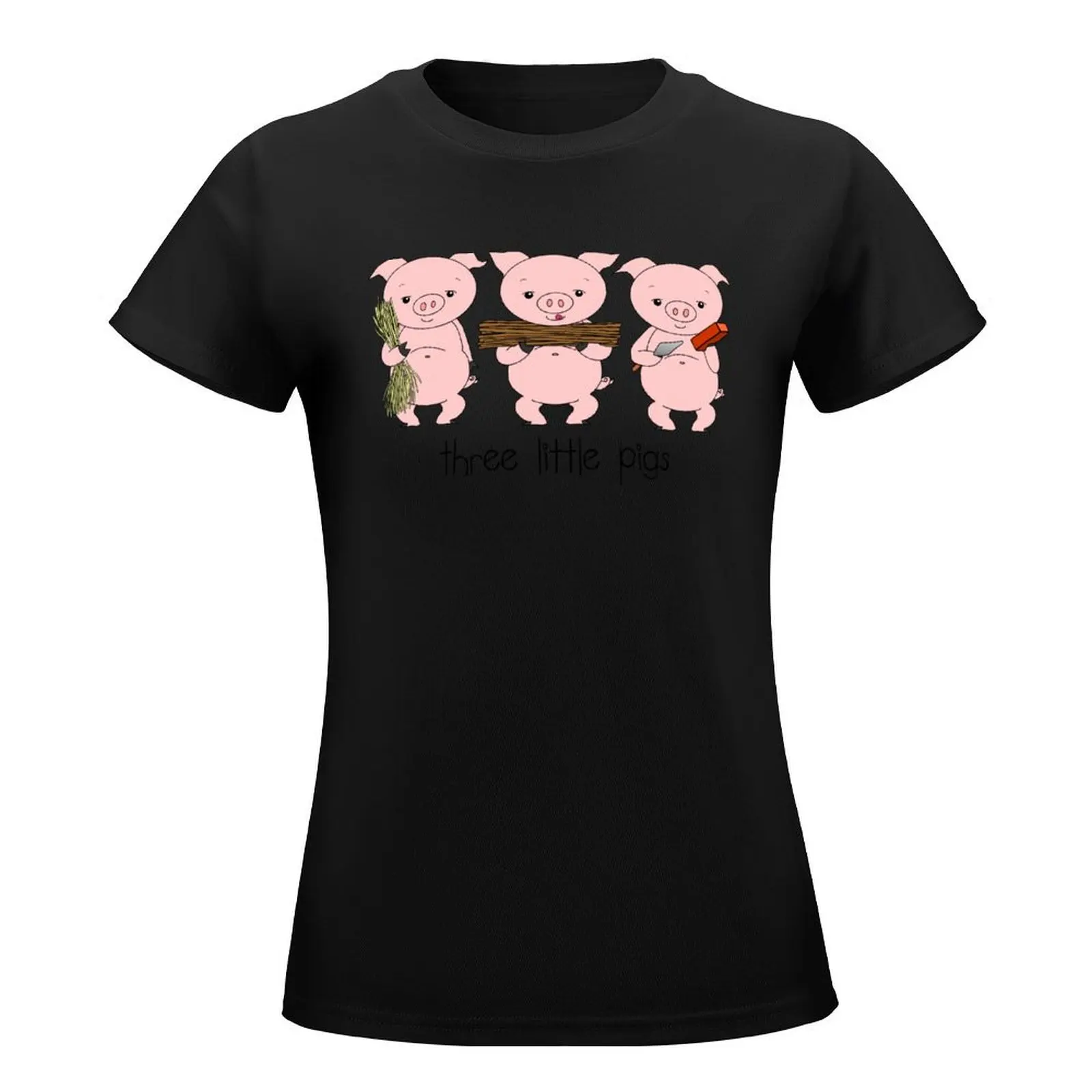 Three Little Pigs T-Shirt oversized shirts graphic tees Short sleeve tee t-shirts for Women loose fit