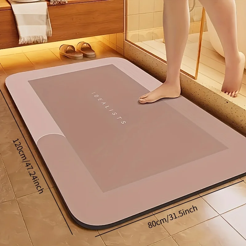 Super Absorbent Foot Mat Soft Quick-Dry Non-Slip Diatom Mud Showers Door Bath Mat Hypoallergenic Home Bathroom Decor Accessory