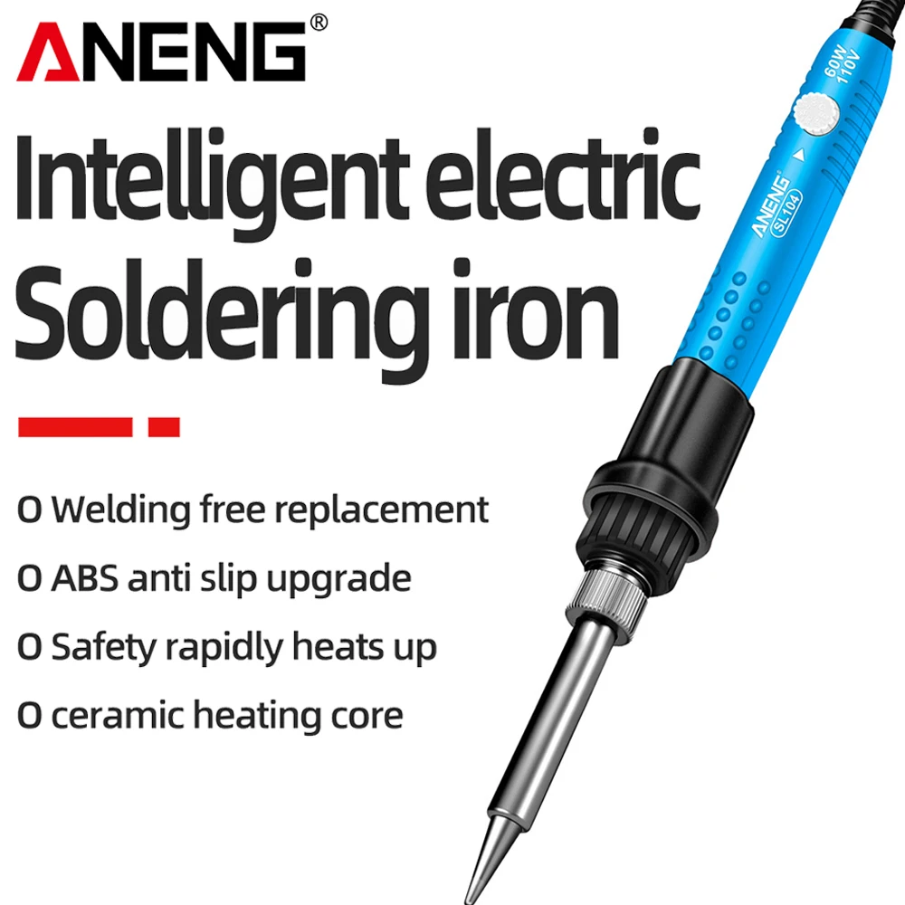 Electric Soldering Iron Adjustable Temperature EU/220V US/110V Ceramic Fast Heating Core Welding Repairing Tools 60W ANENG SL104