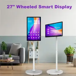 Qualcomm 8-core CPU Powered 27 Inch Smart Android Tablet with Wheeled Stand Rotatable Touch Screen 8G+128G TV Large Battery Base