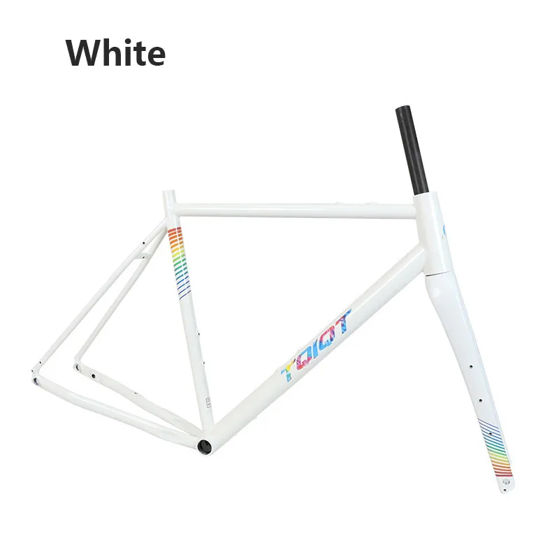 700c Gravel Road Bike Frame 4130 Chrome-molybdenum Steel Frame with Carbon Fiber Fork Thru Axle Disc Brake Road Bicycle Frameset